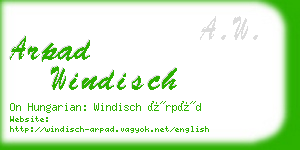 arpad windisch business card